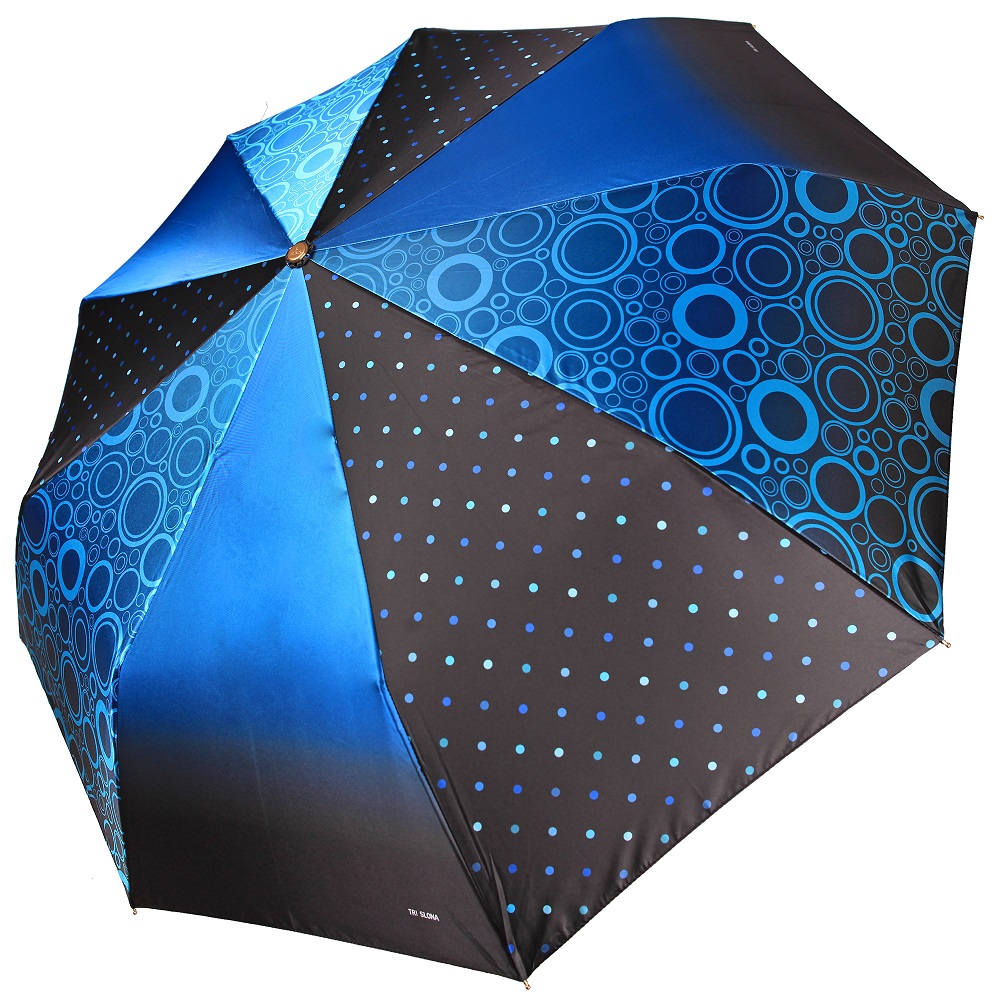 Чёрный Синий зонт 3995-A-2 Три Слона фото в интернет-магазине zonti-tri-slona.ru