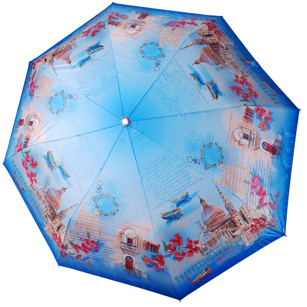Голубой зонт 3840-A-4 Три Слона фото в интернет-магазине zonti-tri-slona.ru