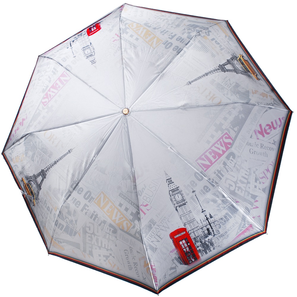 Серый зонт 145(3845)-S-4 Три Слона фото в интернет-магазине zonti-tri-slona.ru