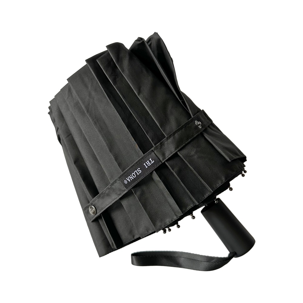 Чёрный зонт 3165 Три Слона фото в интернет-магазине zonti-tri-slona.ru