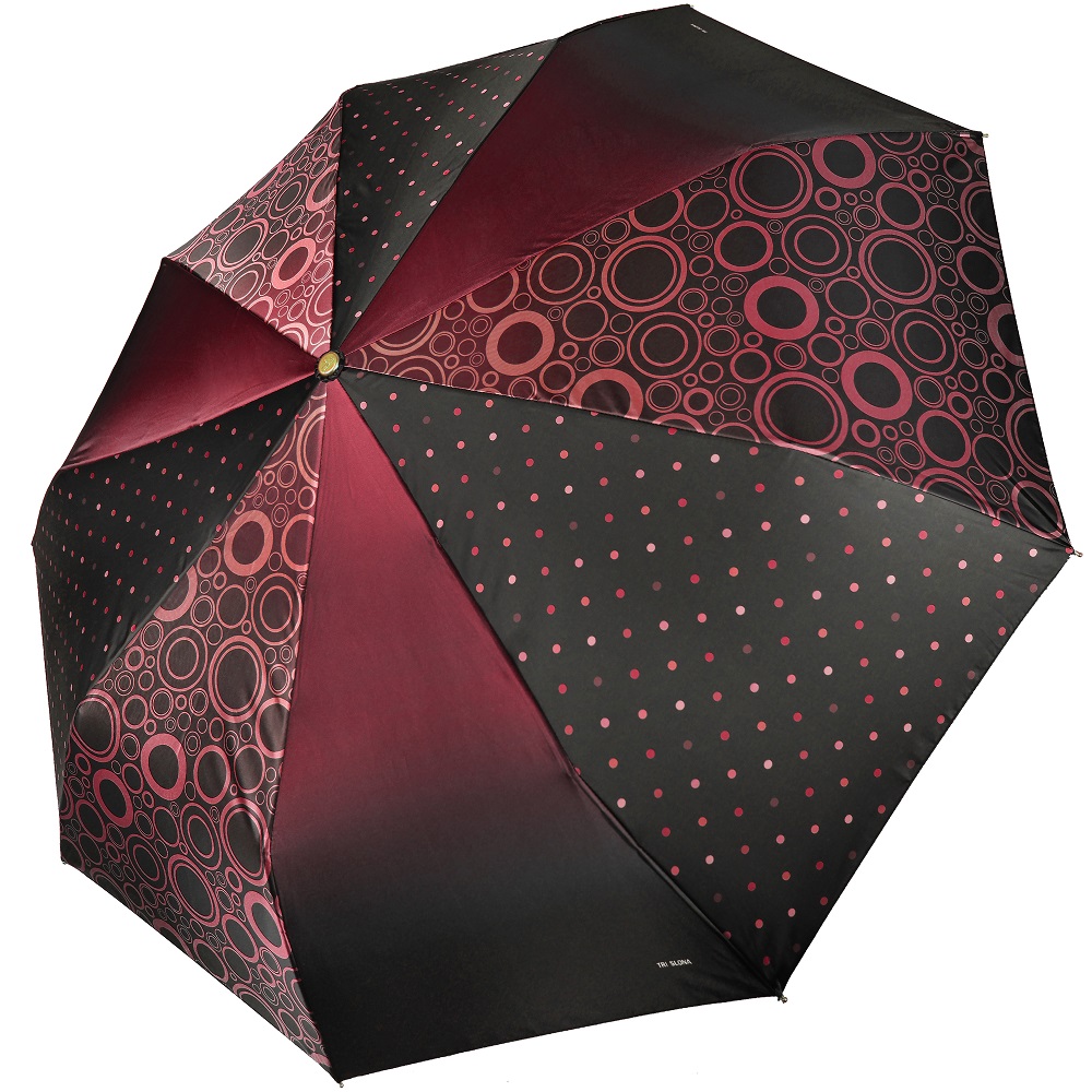 Чёрный Бордовый зонт 3995-A-5 Три Слона фото в интернет-магазине zonti-tri-slona.ru