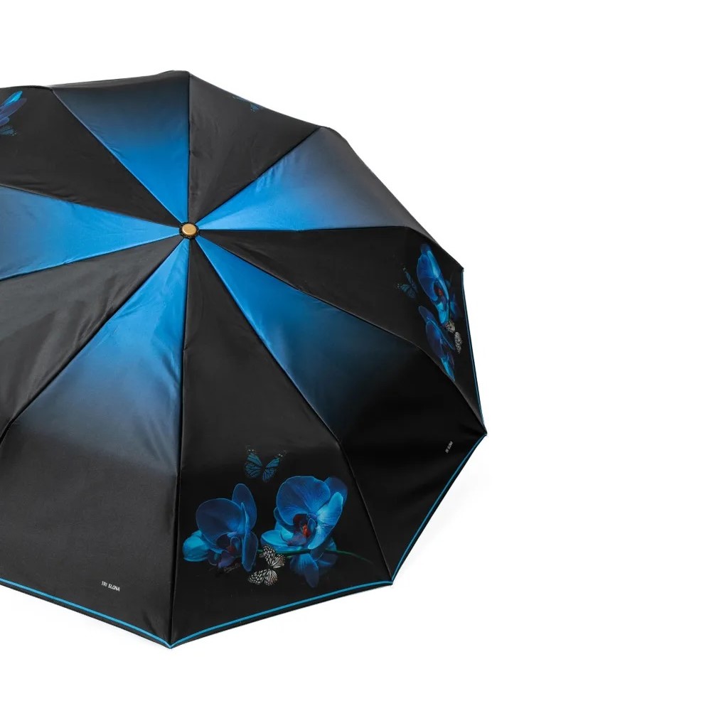 Чёрный зонт 3102-F-5 Три Слона фото в интернет-магазине zonti-tri-slona.ru