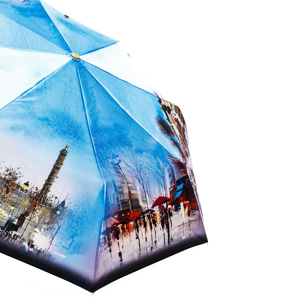 Голубой зонт 3845-T-1 Три Слона фото в интернет-магазине zonti-tri-slona.ru