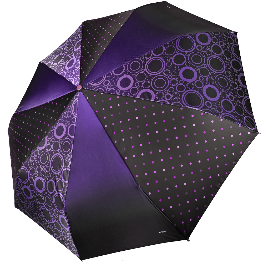 Чёрный Фиолетовый зонт 3995-A-3 Три Слона фото в интернет-магазине zonti-tri-slona.ru