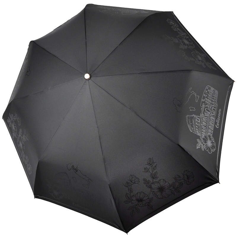 Чёрный зонт 3898-B-3 Три Слона фото в интернет-магазине zonti-tri-slona.ru