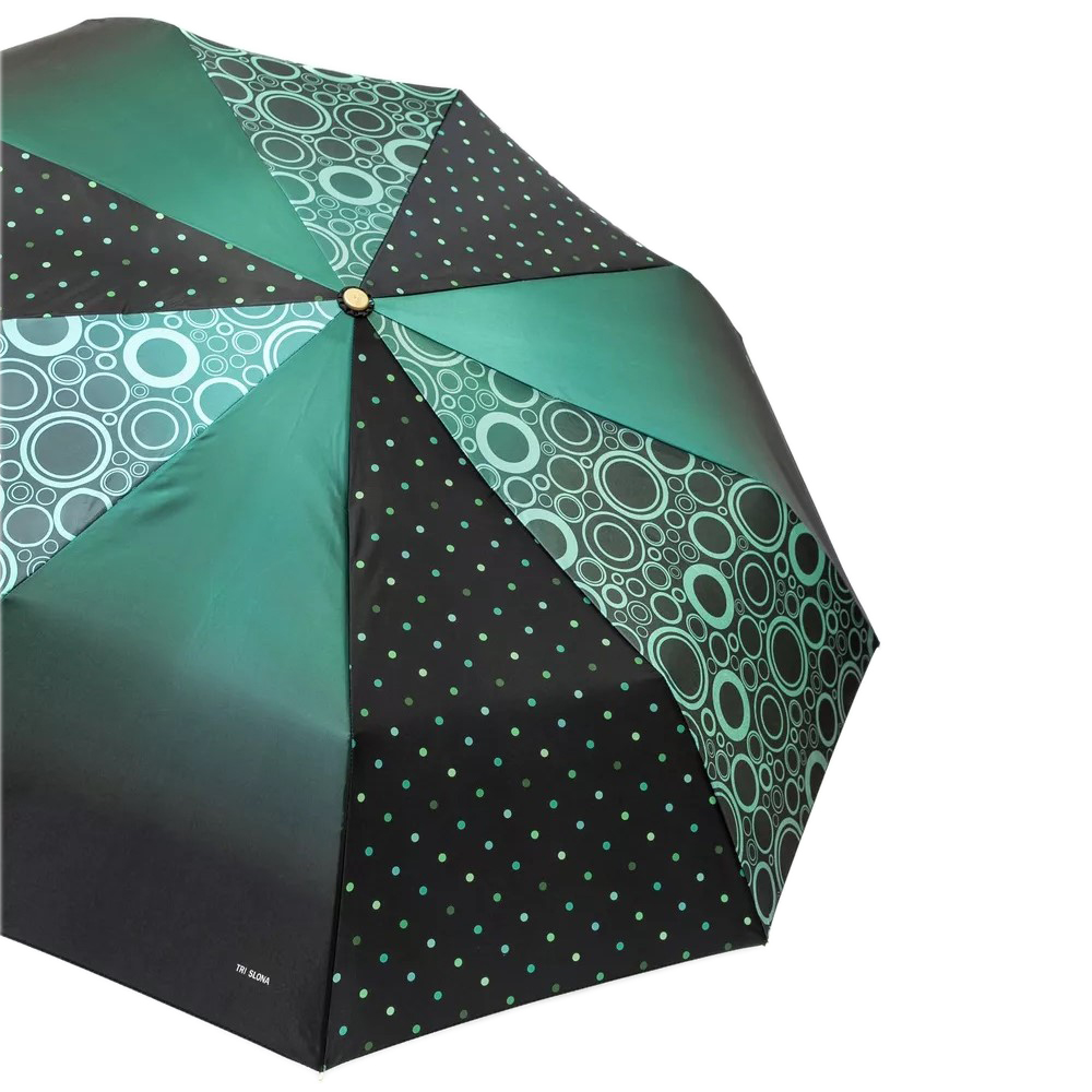 Чёрный Зелёный зонт 3995-A-1 Три Слона фото в интернет-магазине zonti-tri-slona.ru